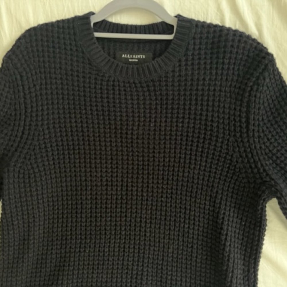 All Saints "Tornin Crew" black wool sweater (men's size- medium)
